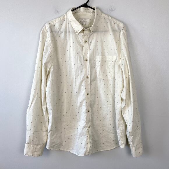 Banana Republic Slim Fit Unticked Shirt Cotton White Casual Button Down Large - Picture 1 of 12